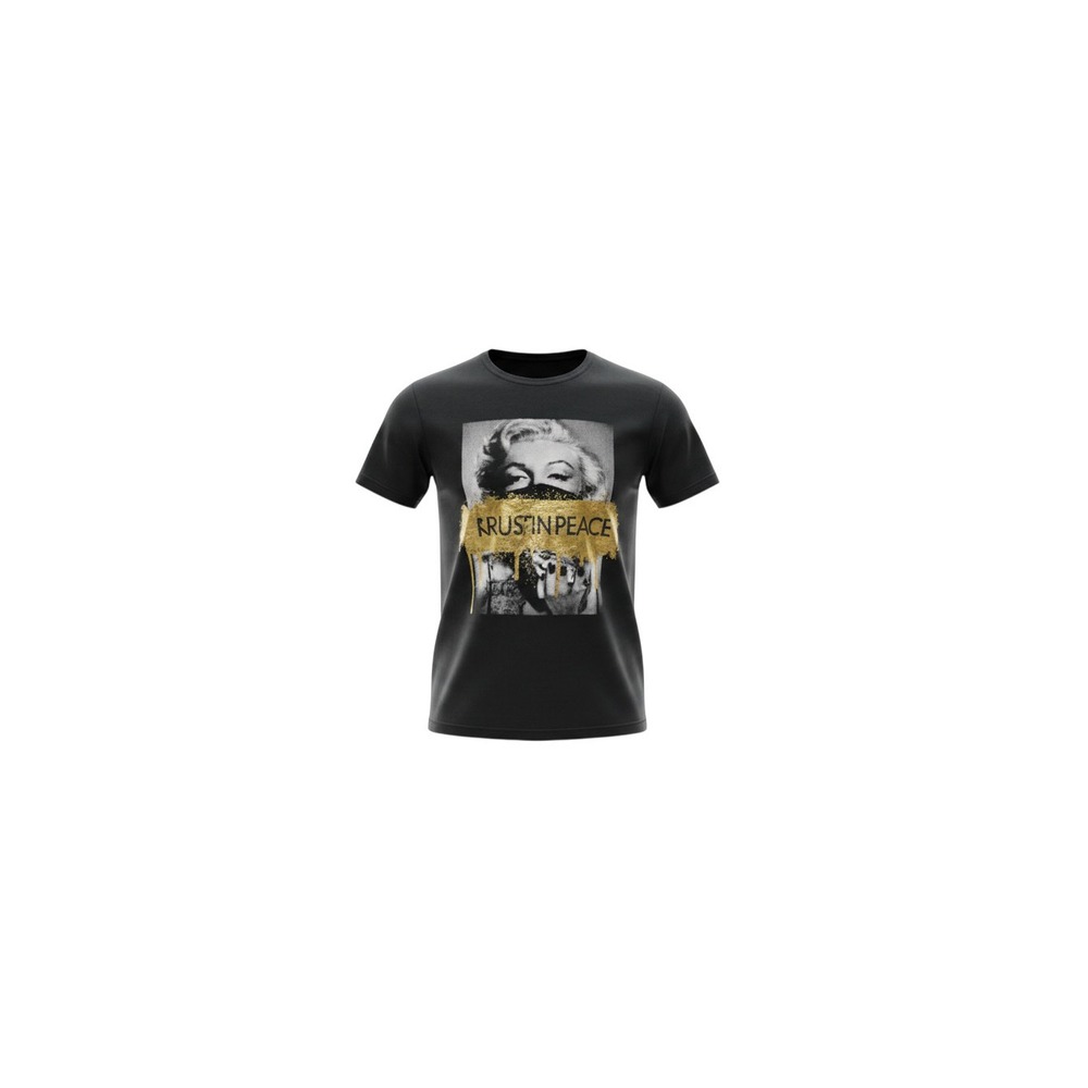 Popular Girl Graphic Tee Womens Medium Black Marilyn Monroe Gold Foil Streetwear
